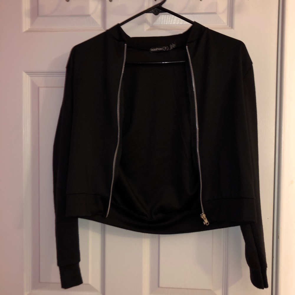 Black Light Jacket with Silver Zipper